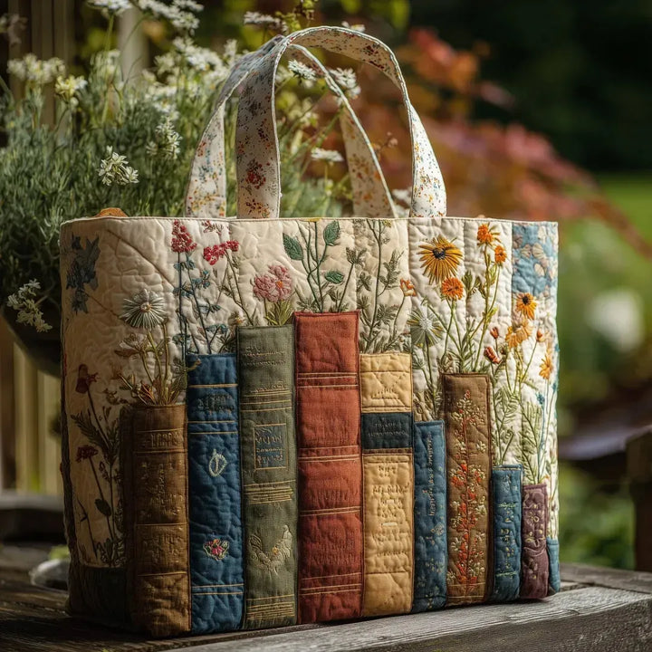 手作りの本と花デザインバッグ