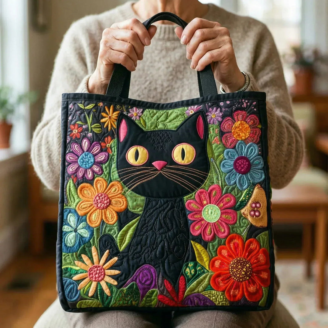 ハンドメイドの魔法の黒猫バッグ